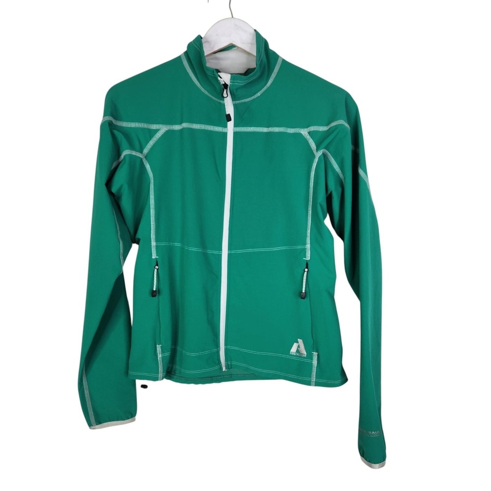 EDDIE BAUER First Ascent Jacket Womens Small Green Softshell Full Zip Running